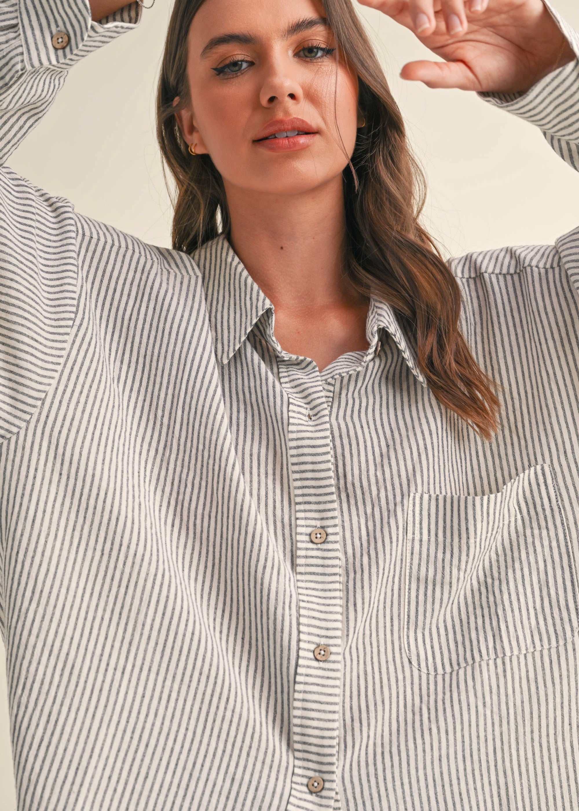 Sunday Stroll Striped Button-Up - alldeserved.com