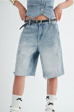 Cruisin Long Baggy Denim Shorts - alldeserved.com