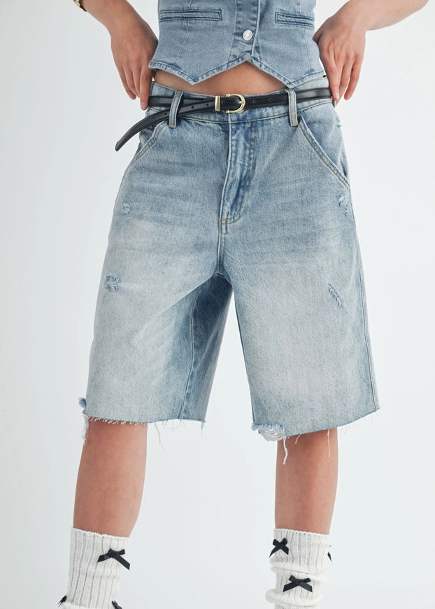 Cruisin Long Baggy Denim Shorts - alldeserved.com