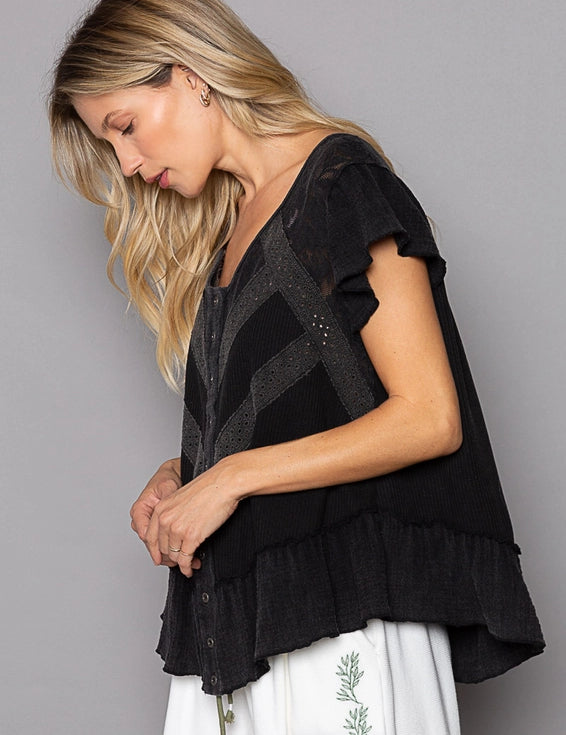 Bohemian Ruffle Lace Top - alldeserved.com