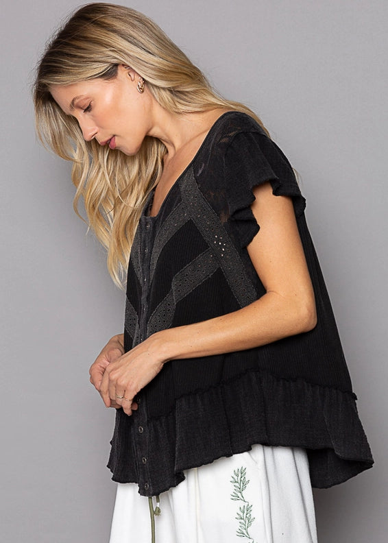 Bohemian Ruffle Lace Top - alldeserved.com