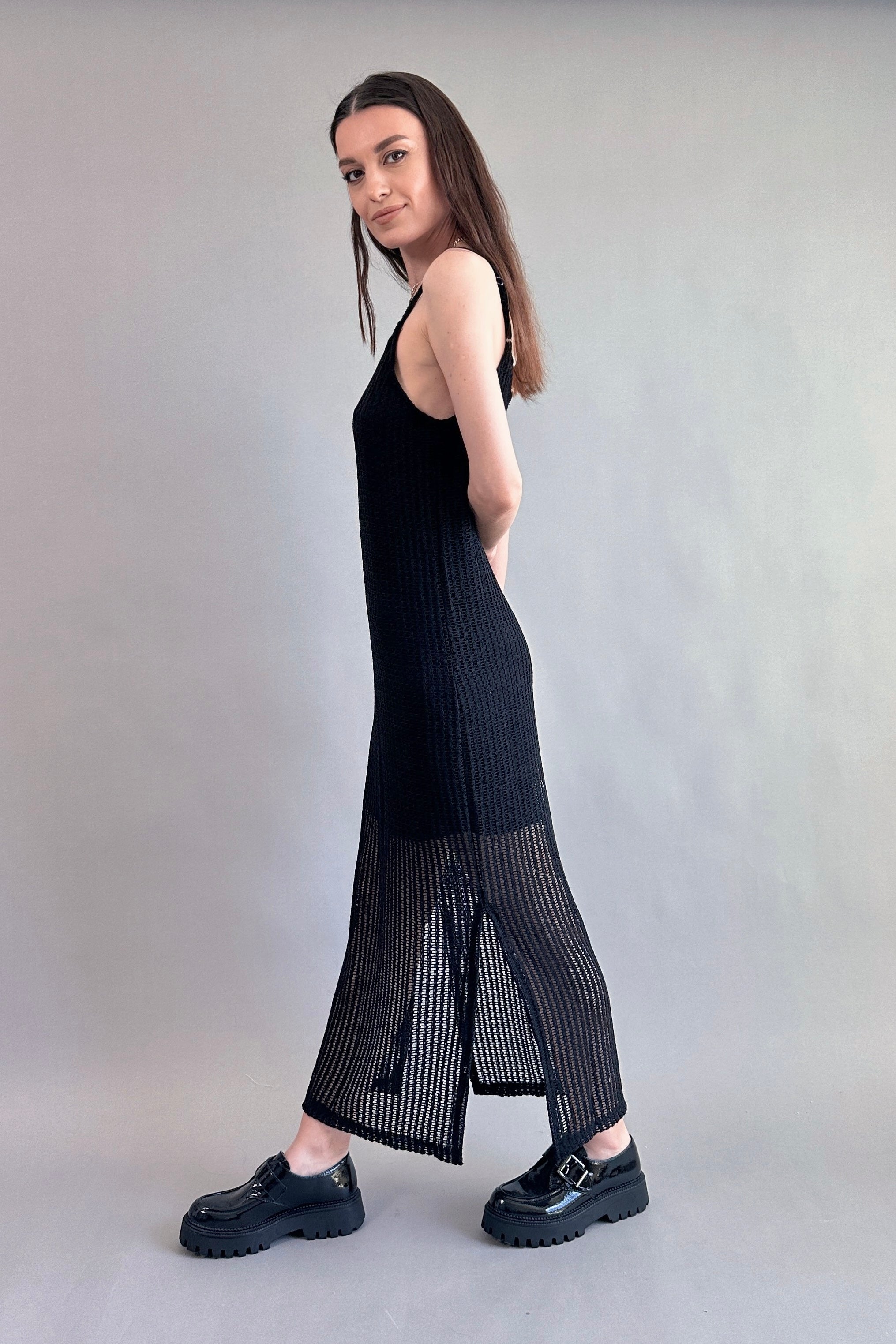 Celeste Lined Mesh Long Dress - alldeserved.com