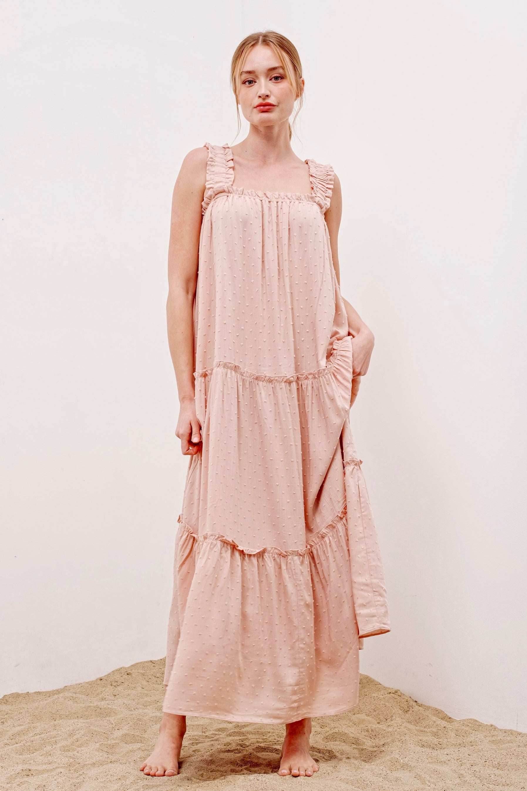 Summer Dream Swiss Dot Maxi Dress - alldeserved.com