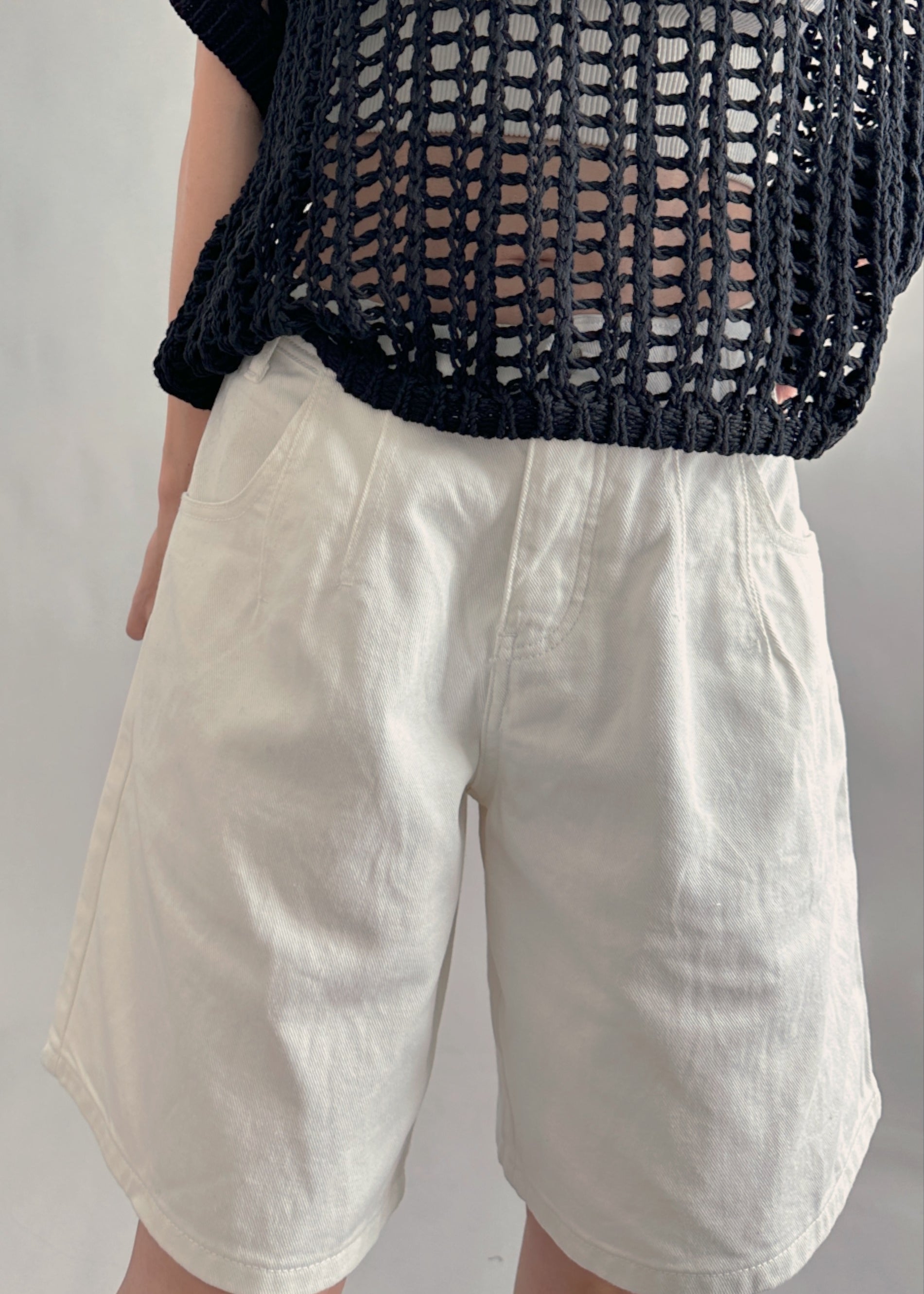 Donnie Wide-Leg Denim Bermuda Shorts - alldeserved.com