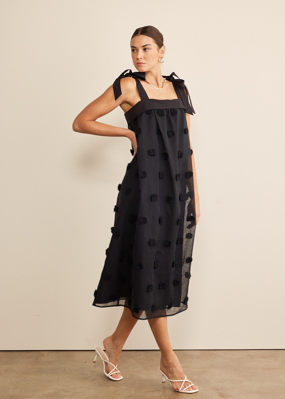 Arianna 3D Dot Midi Dress - alldeserved.com