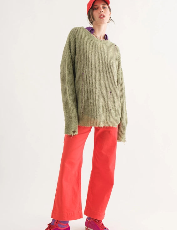 COZY Distressed Loose Pullover Sweater - alldeserved.com