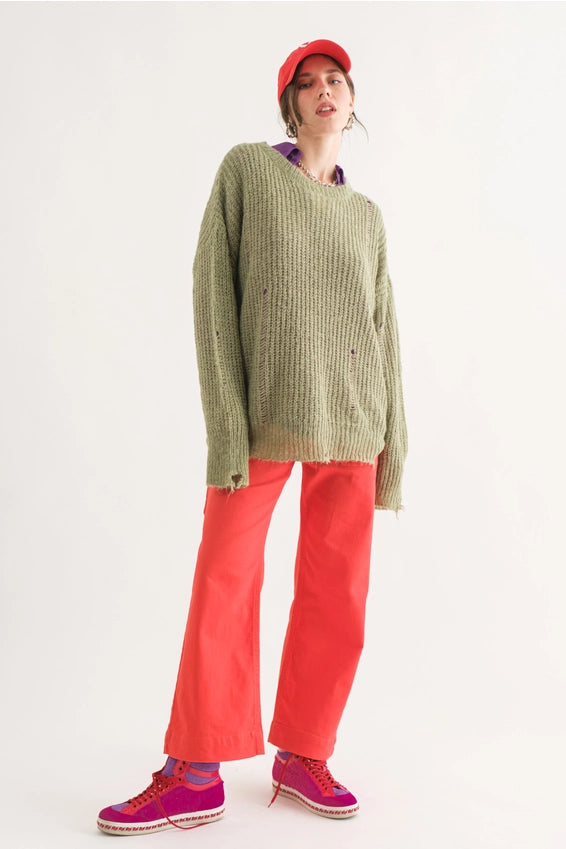 COZY Distressed Loose Pullover Sweater - alldeserved.com