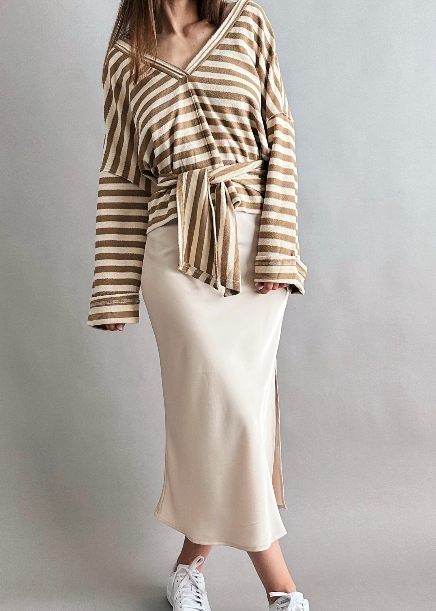 Main Street Satin Midi Skirt - alldeserved.com