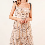Perfect Day Tiered Polka Dot Midi Dress - alldeserved.com