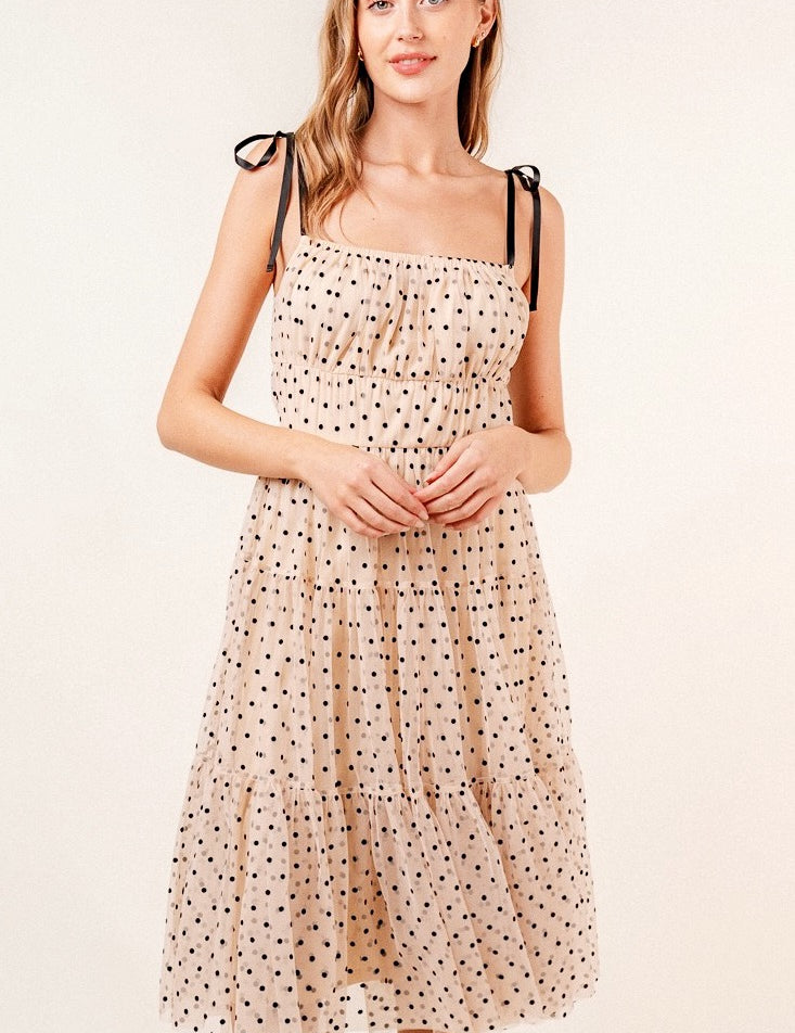 Perfect Day Tiered Polka Dot Midi Dress - alldeserved.com