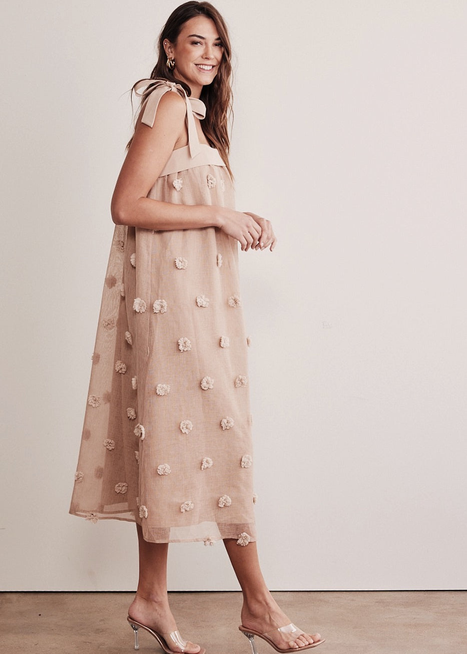 Arianna 3D Dot Midi Dress - alldeserved.com