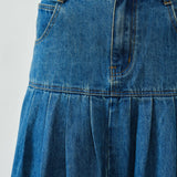 Lotus Basque Denim Midi Skirt