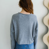 Hailey Button Down Cardigan - Heather Grey