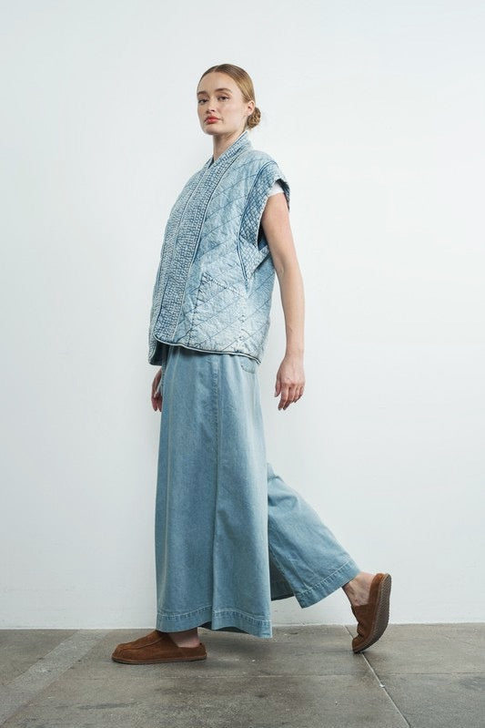 Fuji Quilted Denim Vest - alldeserved.com