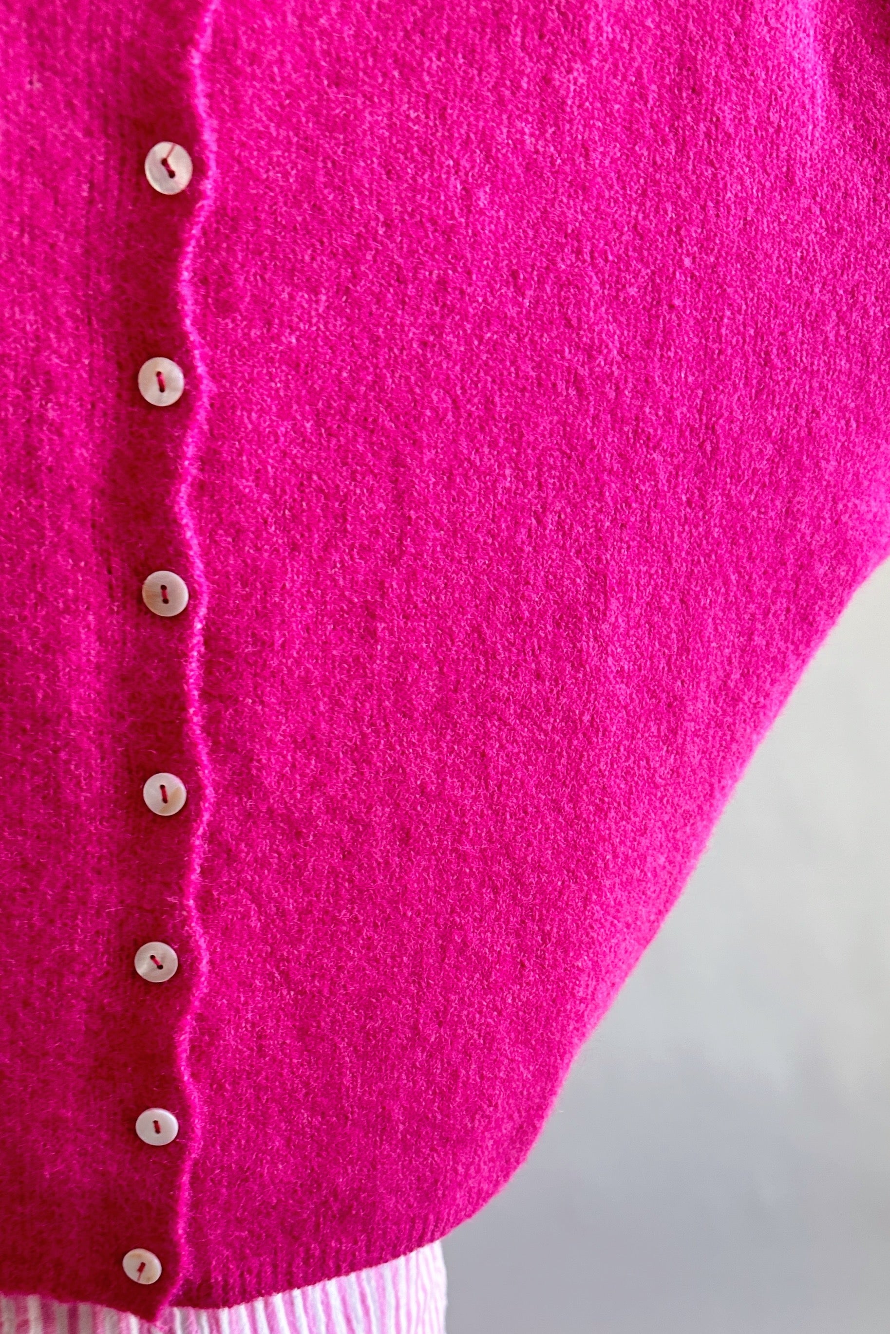 Hailey Button Down Cardigan - Fuchsia