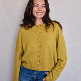 Hailey Button Down Cardigan - Dijon Yellow