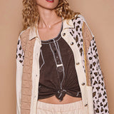 Leopard Print Thermal Shirt - Cream