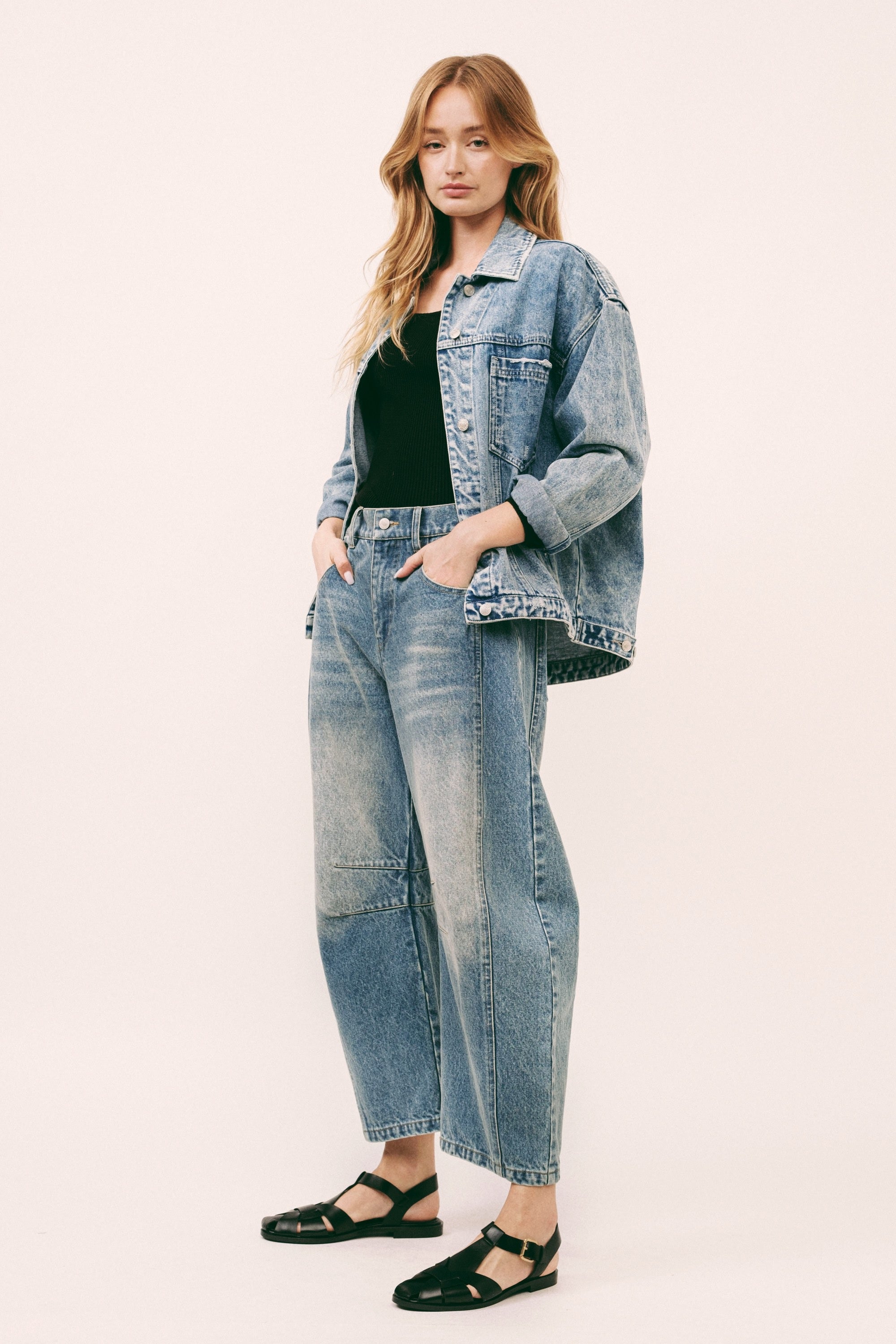 Porta Swing Oversized Denim Jacket - alldeserved.com