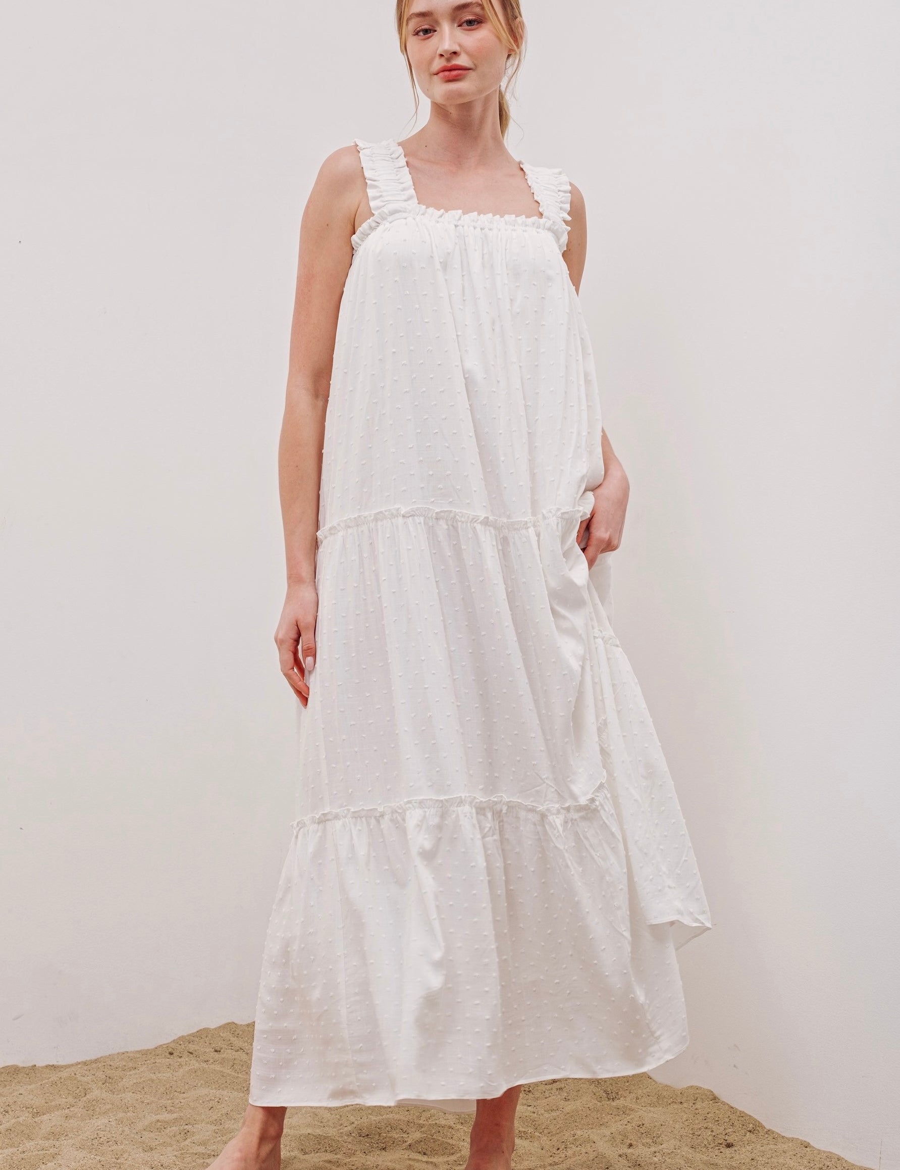 Summer Dream Swiss Dot Maxi Dress - alldeserved.com