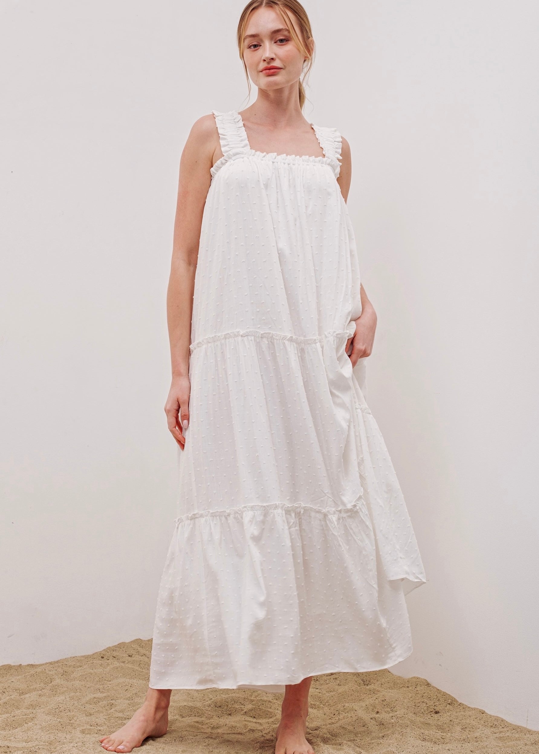 Summer Dream Swiss Dot Maxi Dress - alldeserved.com