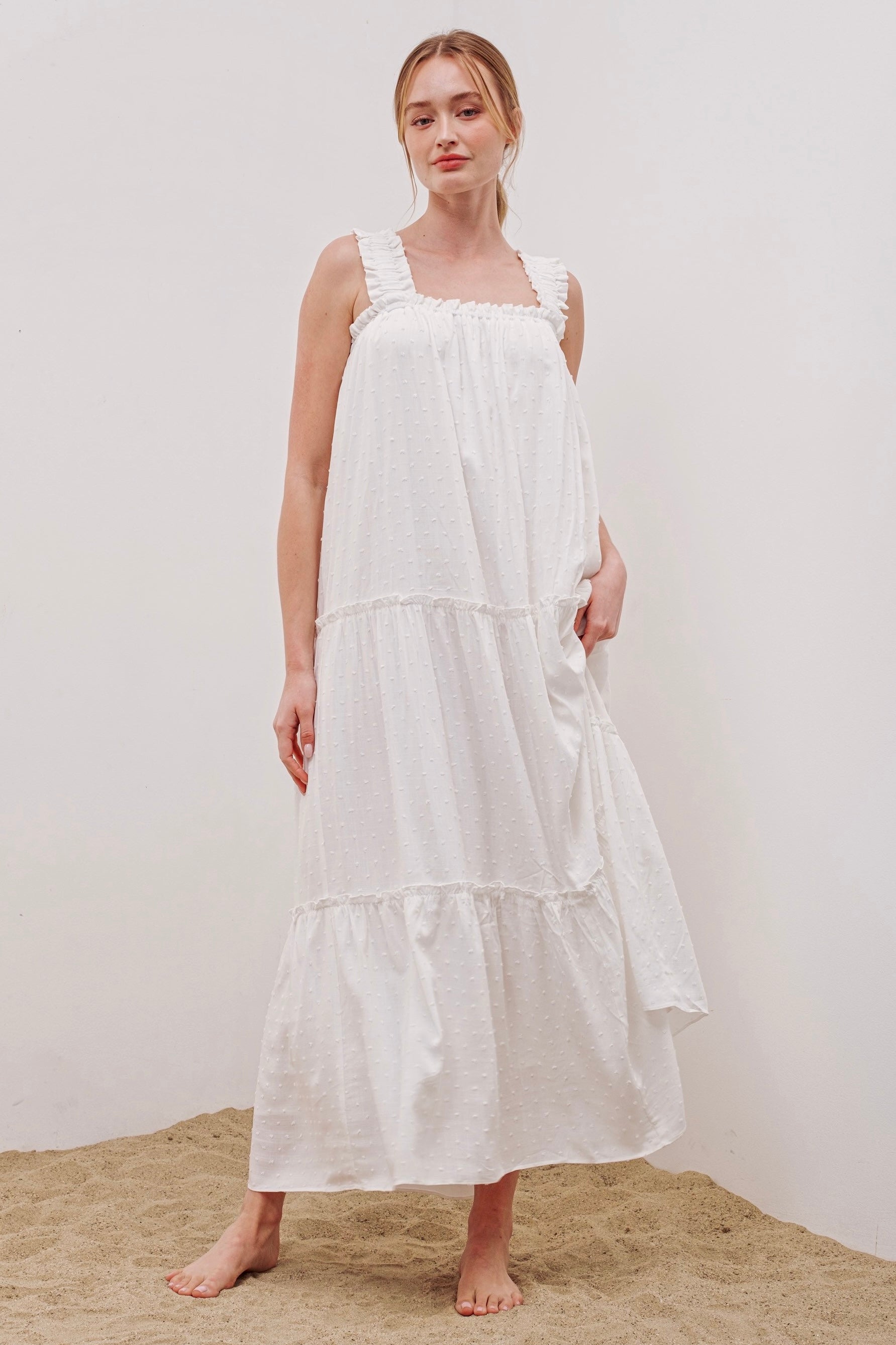 Summer Dream Swiss Dot Maxi Dress - alldeserved.com