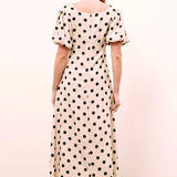Bianca A-line Polka Dot Midi Dress - alldeserved.com