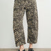 Woman wearing Good Luck Barrel Jeans in Leopard - front view