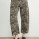 Woman wearing Good Luck Barrel Jeans in Leopard - front view