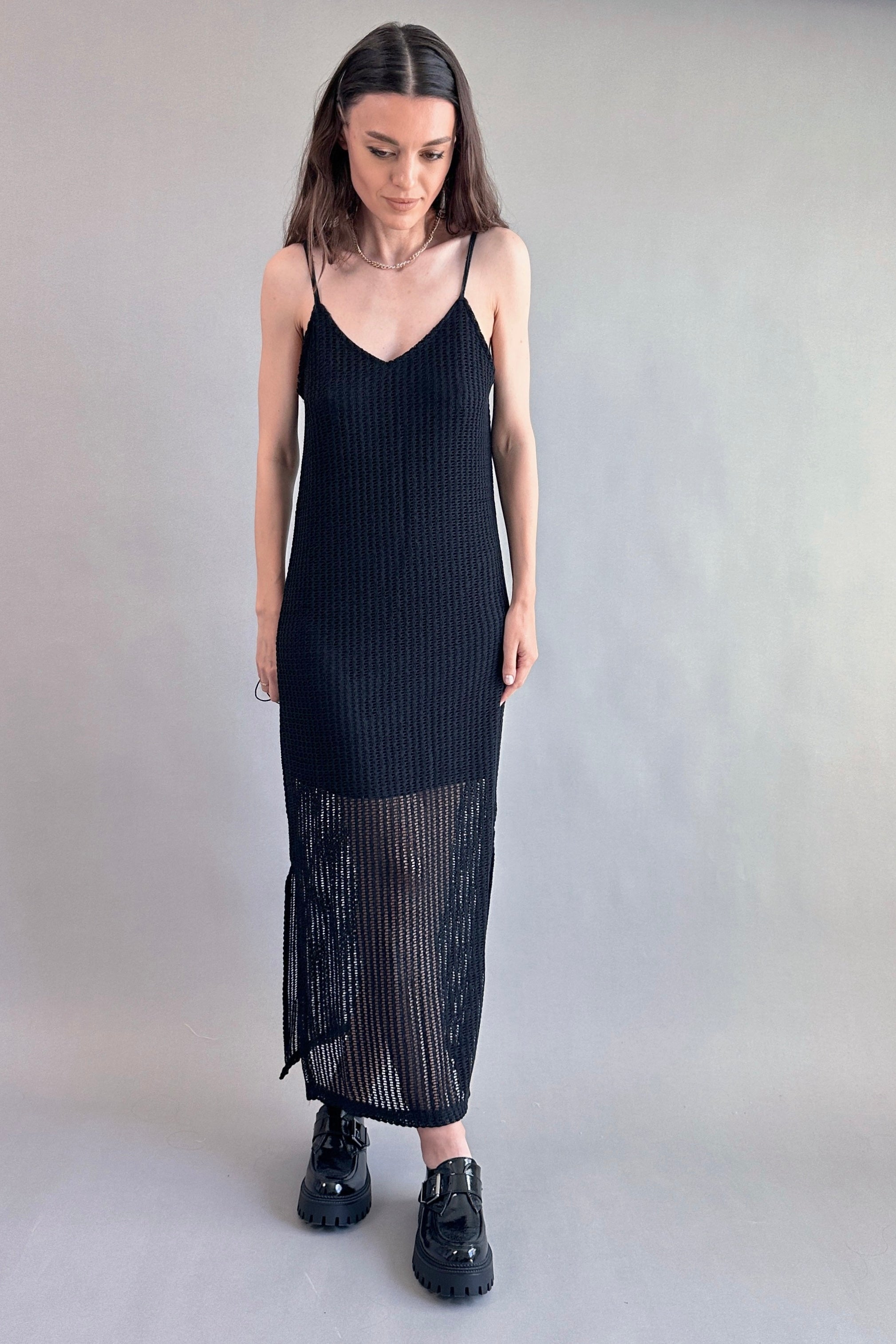 Celeste Lined Mesh Long Dress - alldeserved.com
