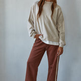 Jetset Layered Twofer Crewneck Sweatshirt – Cream