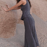 Charcoal Comfy Stretch Midi Skirt - alldeserved.com