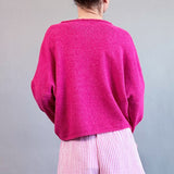 Hailey Button Down Cardigan - Fuchsia