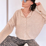 Hailey Button Down Cardigan - Natural