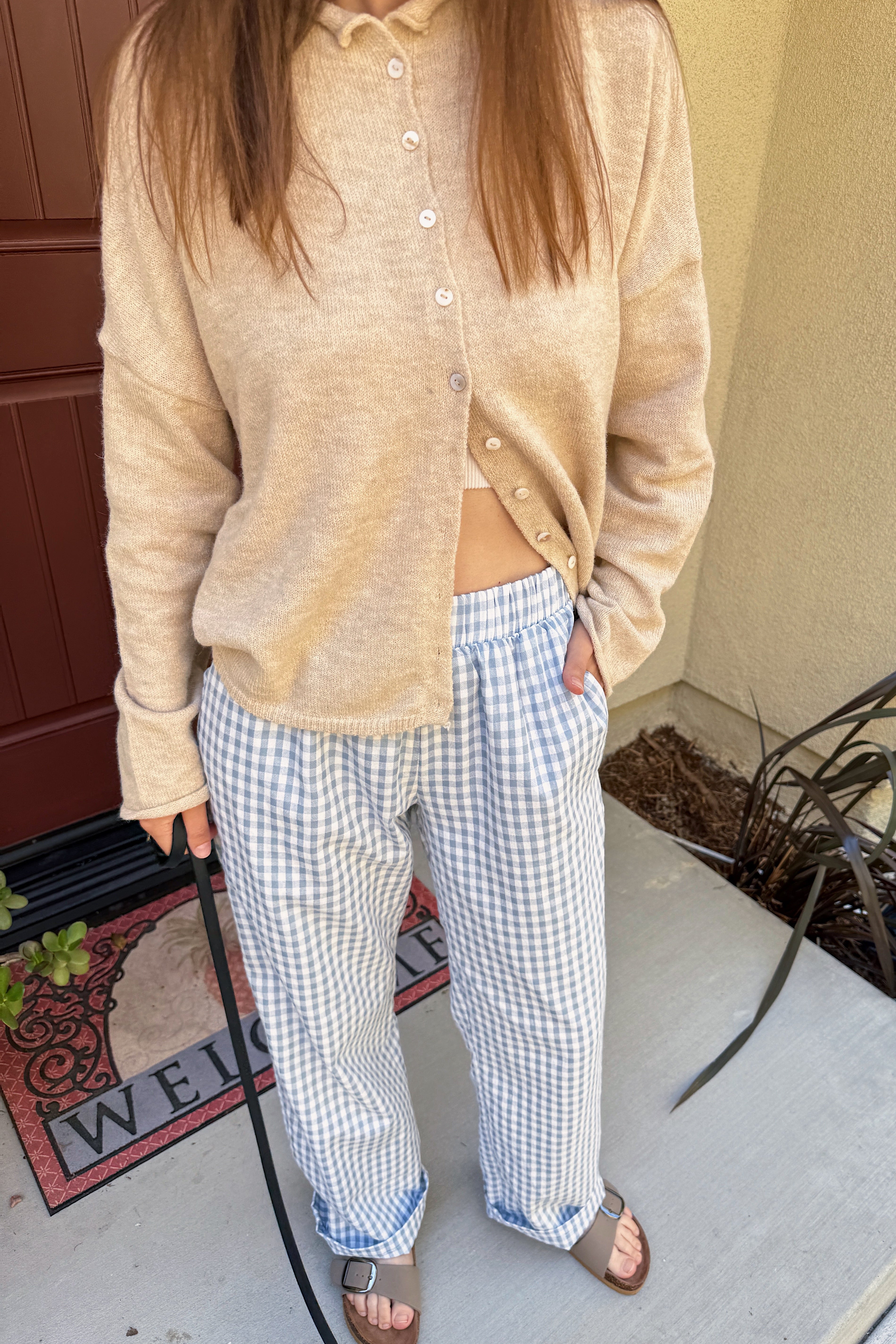 Wanderlust Gingham Boxer Pants - Blue