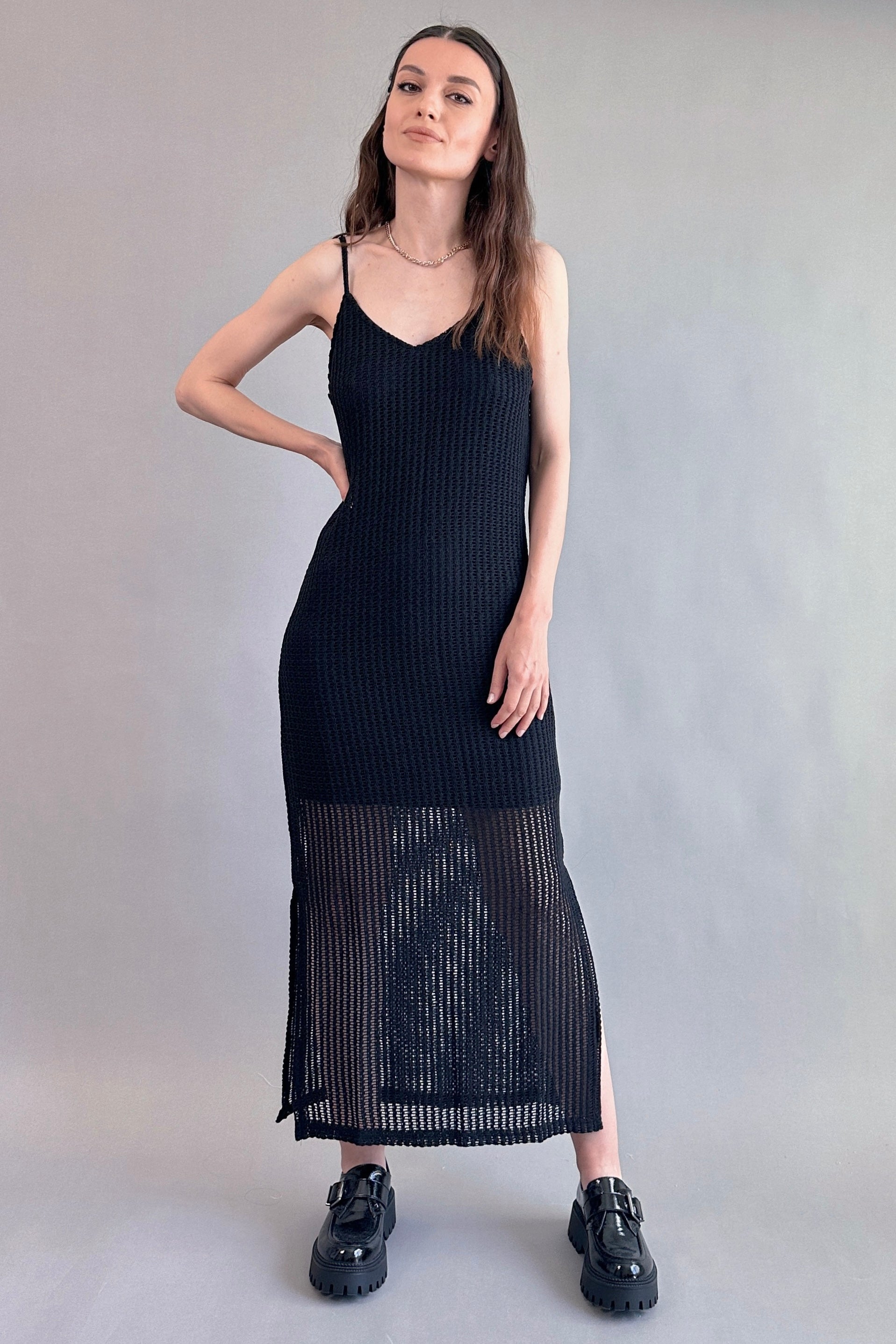 Celeste Lined Mesh Long Dress - alldeserved.com