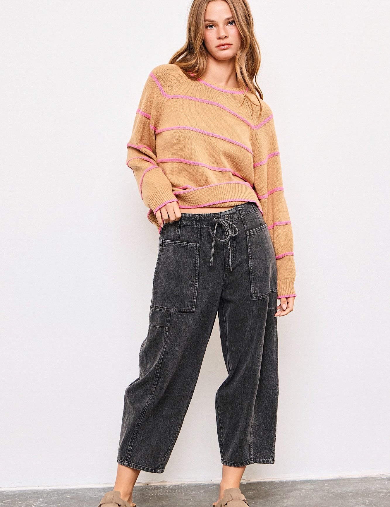 Moxie Washed Barrel Pull-On Pants - alldeserved.com