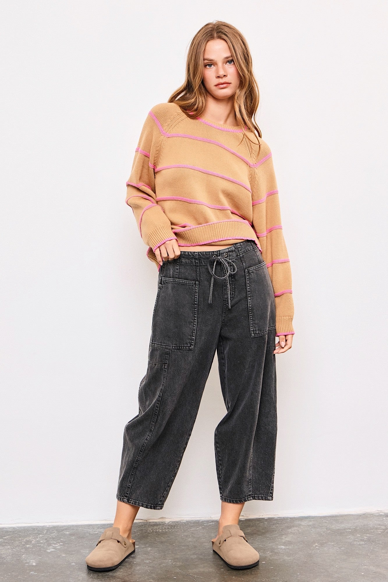 Moxie Washed Barrel Pull-On Pants - alldeserved.com