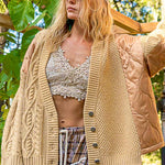Knit and Quilt Relaxed Cardigan - alldeserved.com