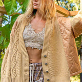 Knit and Quilt Relaxed Cardigan - alldeserved.com