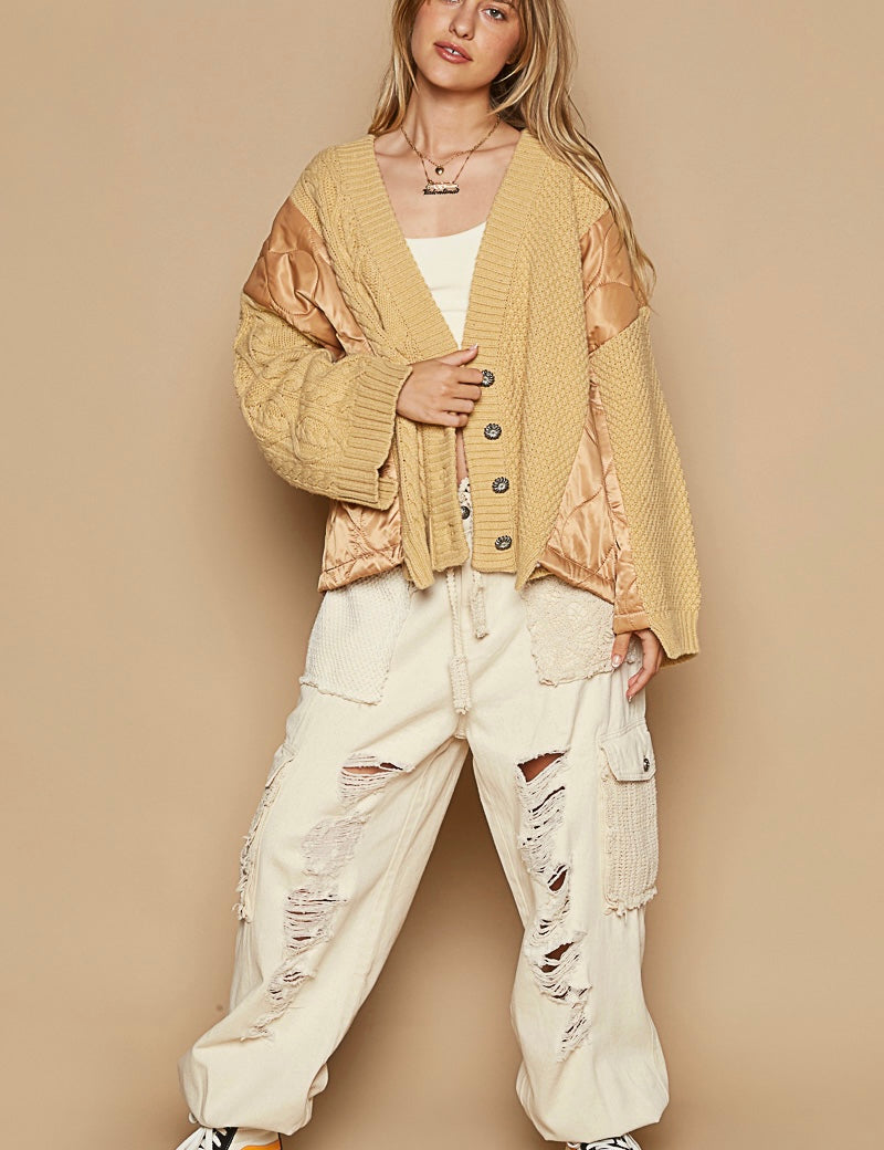 Knit and Quilt Relaxed Cardigan - alldeserved.com
