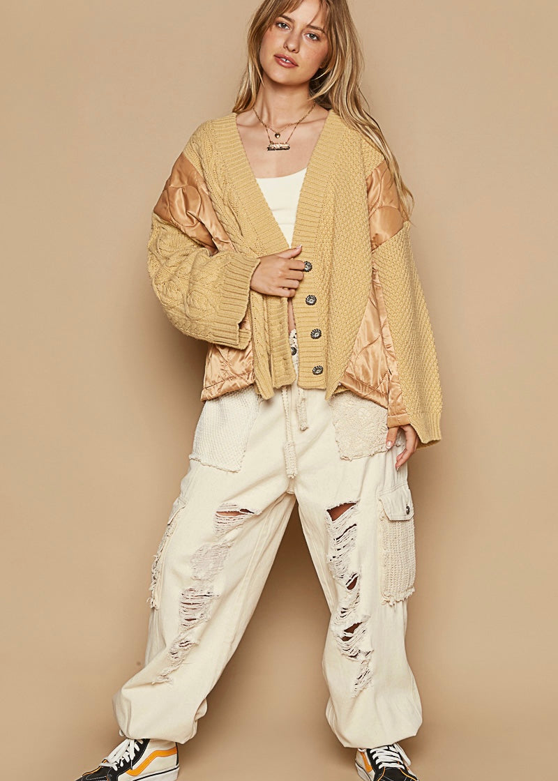 Knit and Quilt Relaxed Cardigan - alldeserved.com