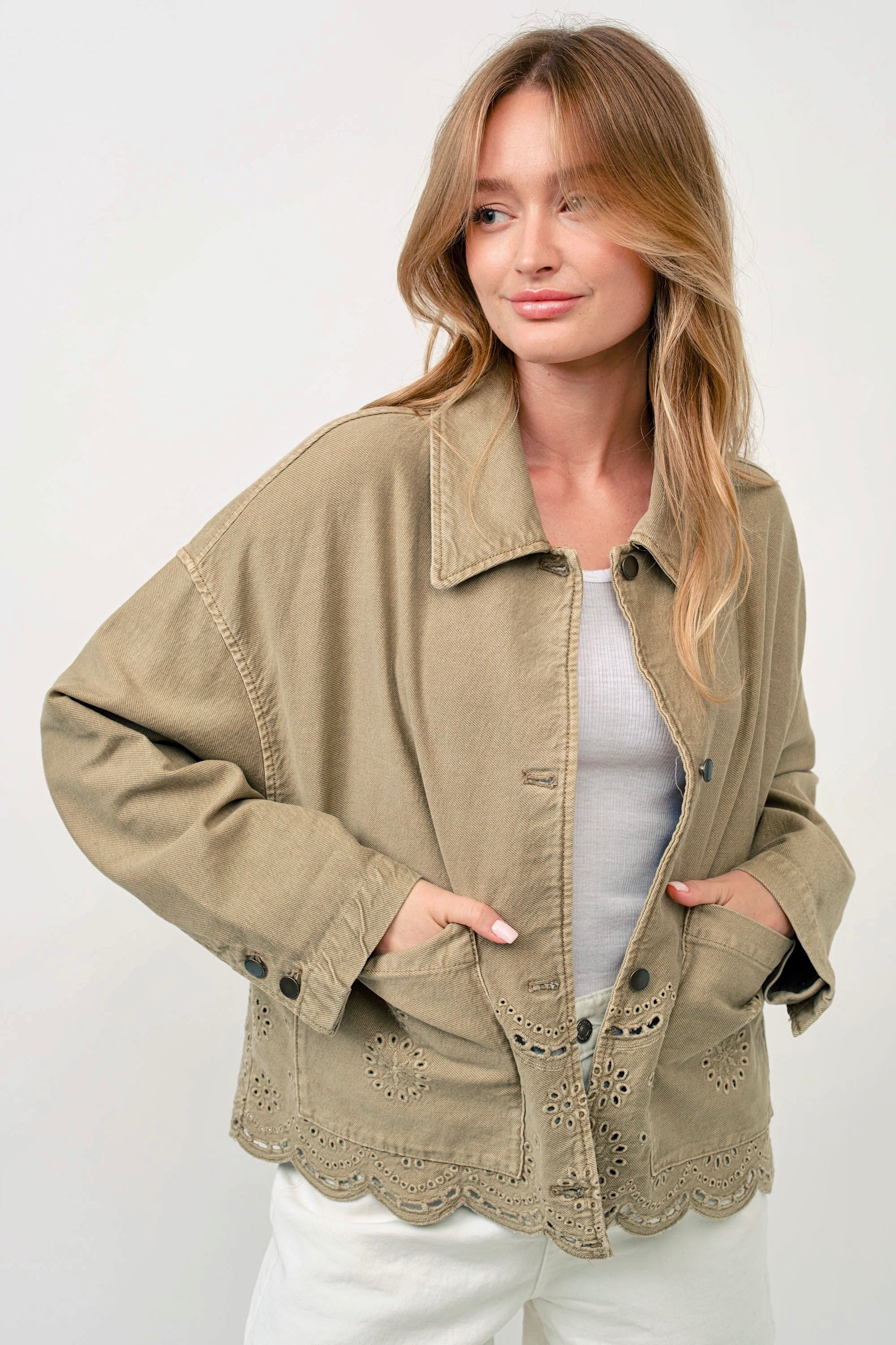 Magnolia Embroidered Denim Jacket - alldeserved.com
