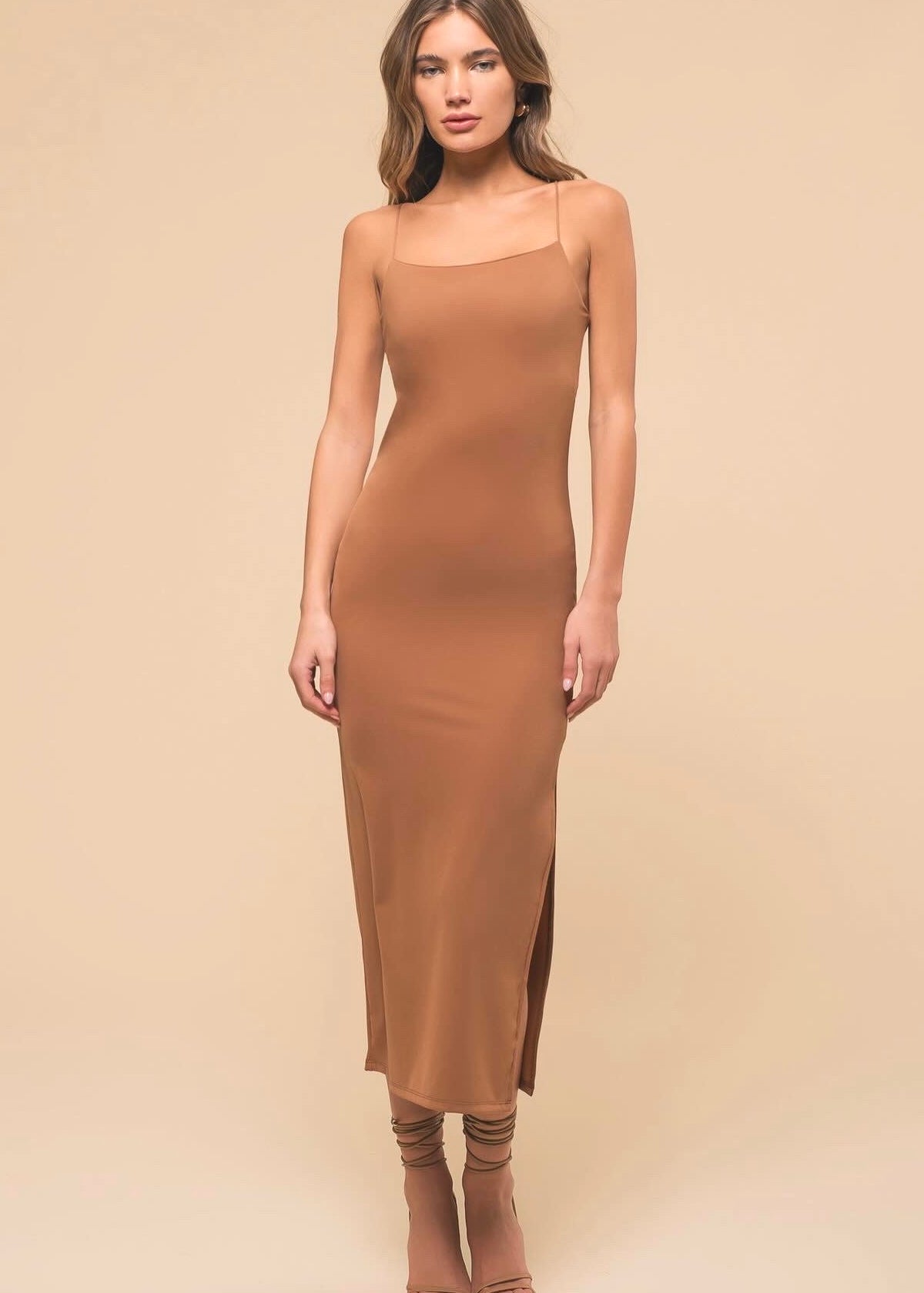 The Bobbi Bodycon Slit Midi Dress - alldeserved.com