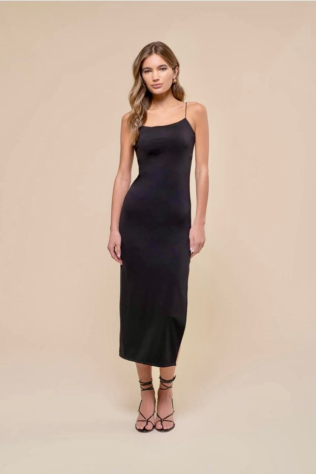 The Bobbi Bodycon Slit Midi Dress - alldeserved.com