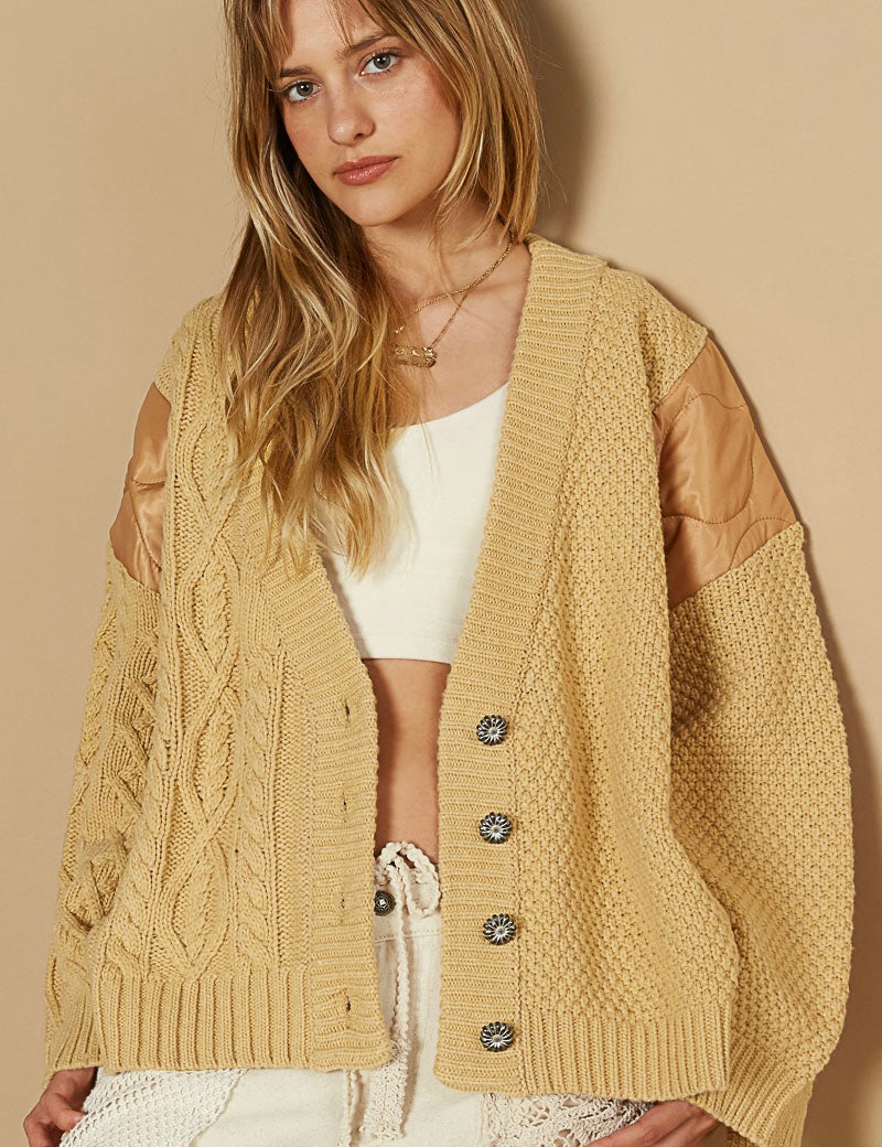 Knit and Quilt Relaxed Cardigan - alldeserved.com