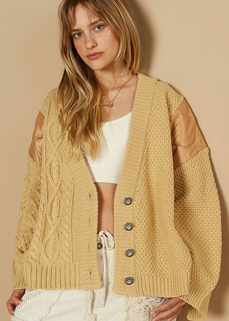 Knit and Quilt Relaxed Cardigan - alldeserved.com