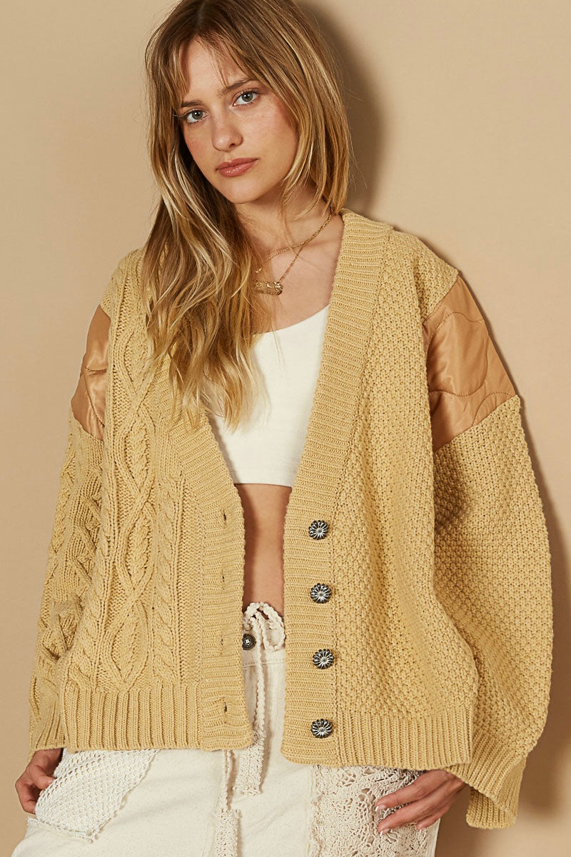 Knit and Quilt Relaxed Cardigan - alldeserved.com