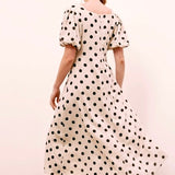 Bianca A-line Polka Dot Midi Dress - alldeserved.com