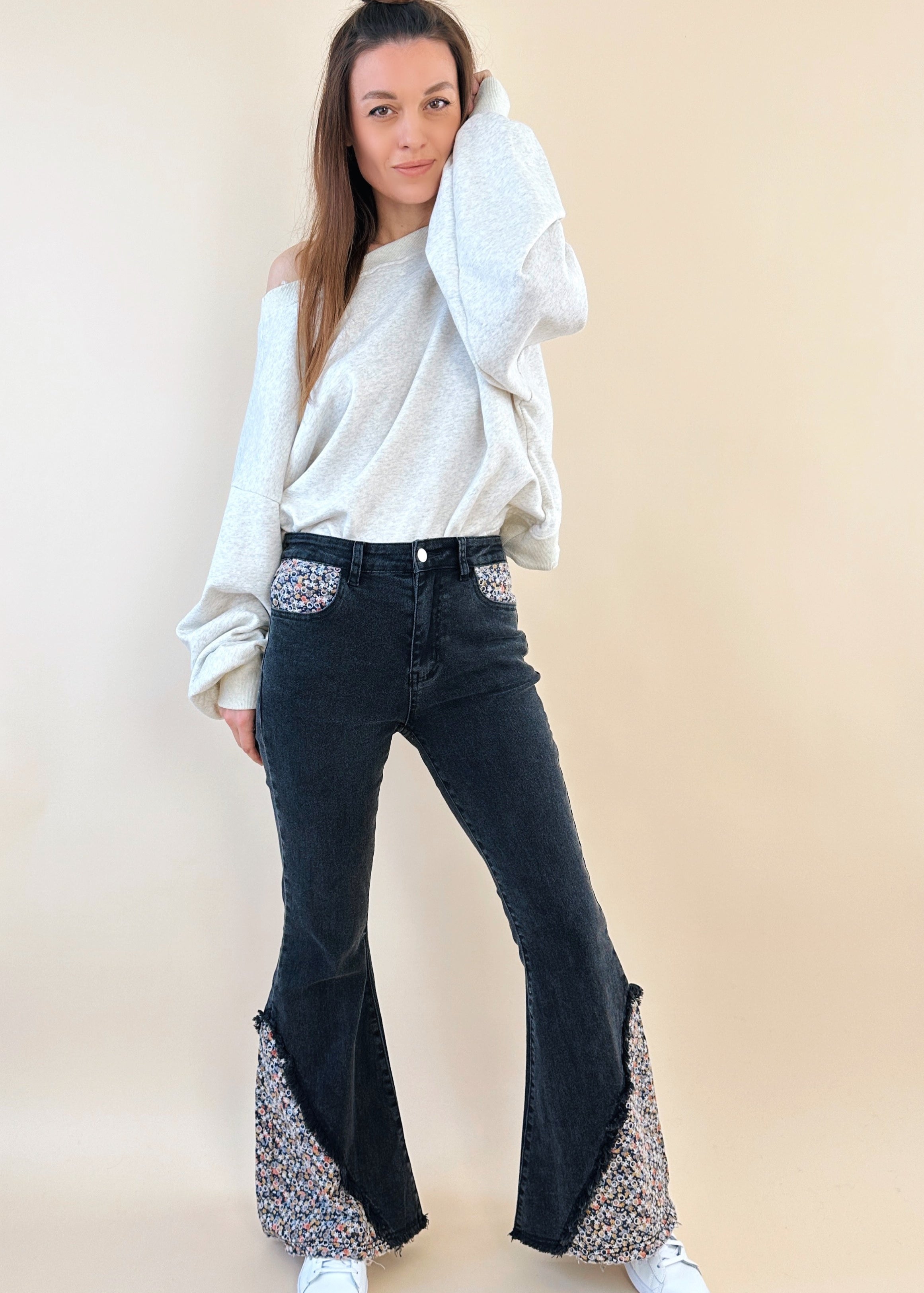 Farrah Embroidered Flare Jeans - alldeserved.com