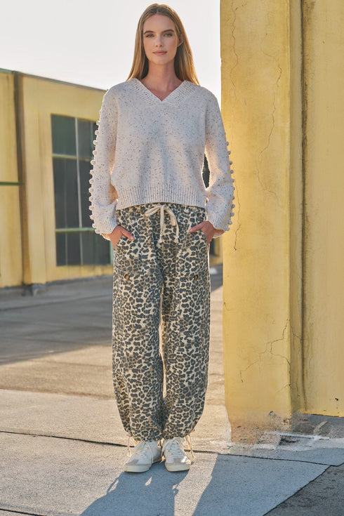 Malibu Leopard Print Pull-On Pants
